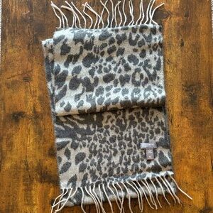 Leopard Print Fringe Scarf